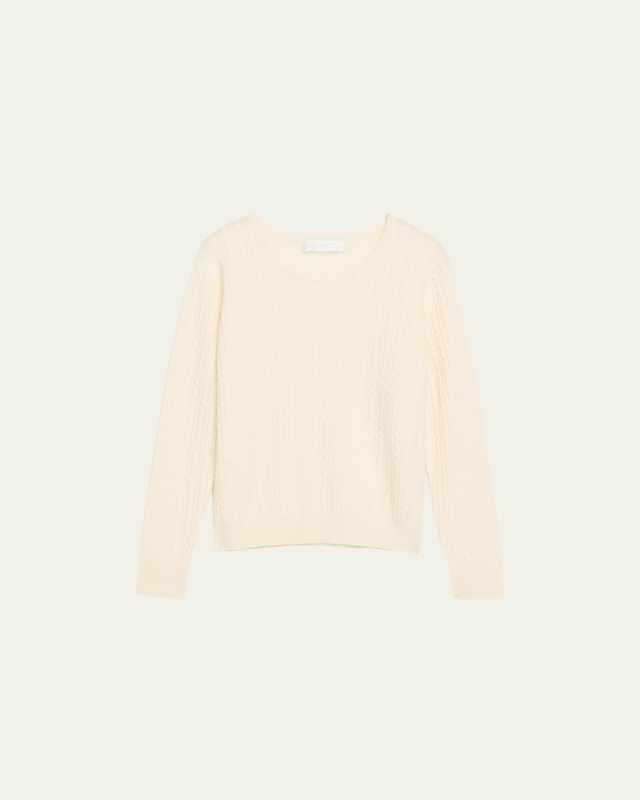 Cashmere Cable-Knit Crewneck Sweatshirt